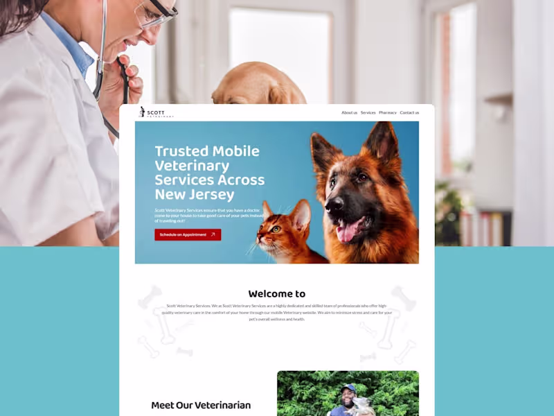 Cover image for Veterinarian website 