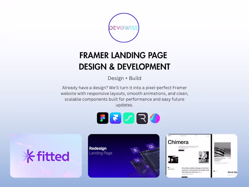 Cover image for Framer Landing Page — Design + Build