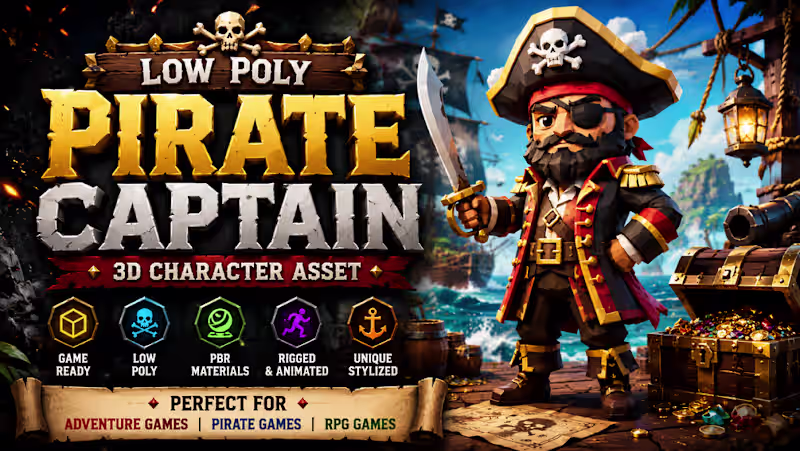 Cover image for Low Poly Pirate Captain 3D
