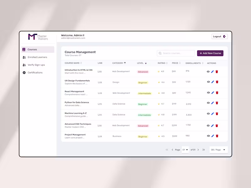 Cover image for Designing a 0→1 web app for learners & enterprise clients