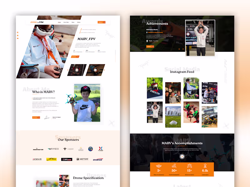 Cover image for MARV_FPV — Personal Website (Figma → Elementor)