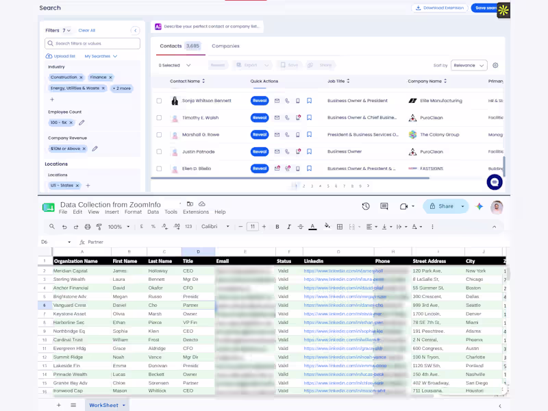 Cover image for Email List Building through ZoomInfo