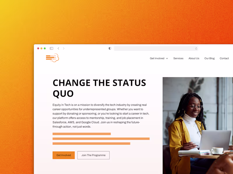 Cover image for Website for Equity in Tech Group