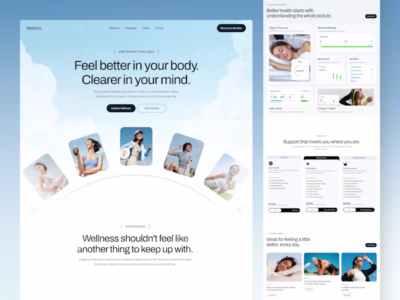 Cover image for Wellora - Health & Wellness Coaching Website