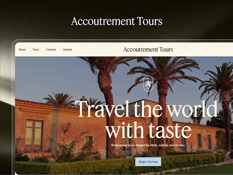 Cover image for Accoutrement Tours Luxury Travel Website