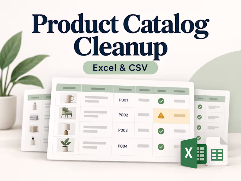 Cover image for Product catalog cleanup in Excel or CSV