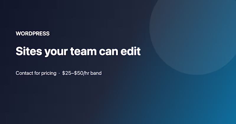 Cover image for WordPress site your team can edit
