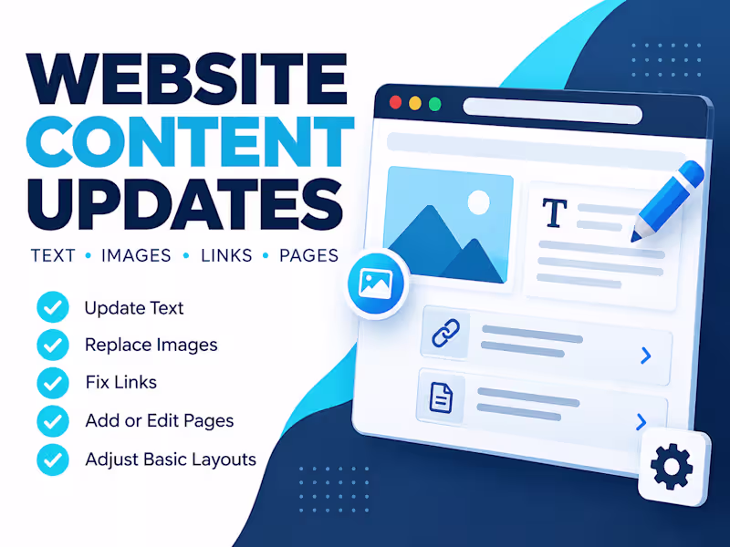 Cover image for I will update your website text images links and pages