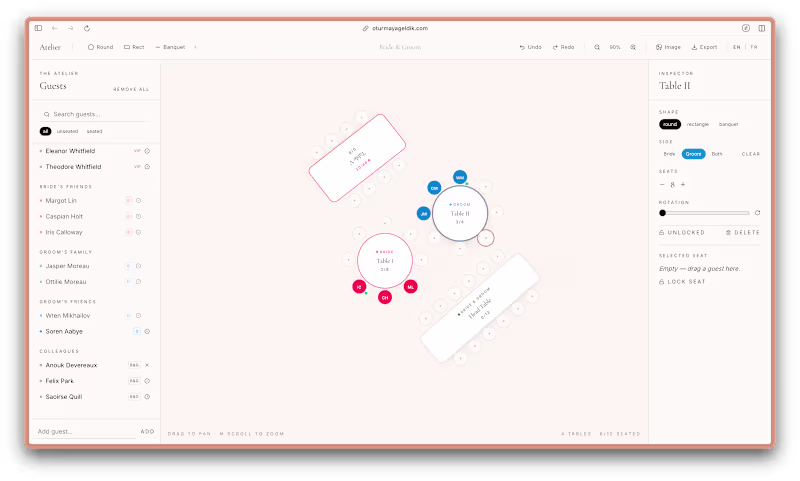 Cover image for Built a wedding seating planner