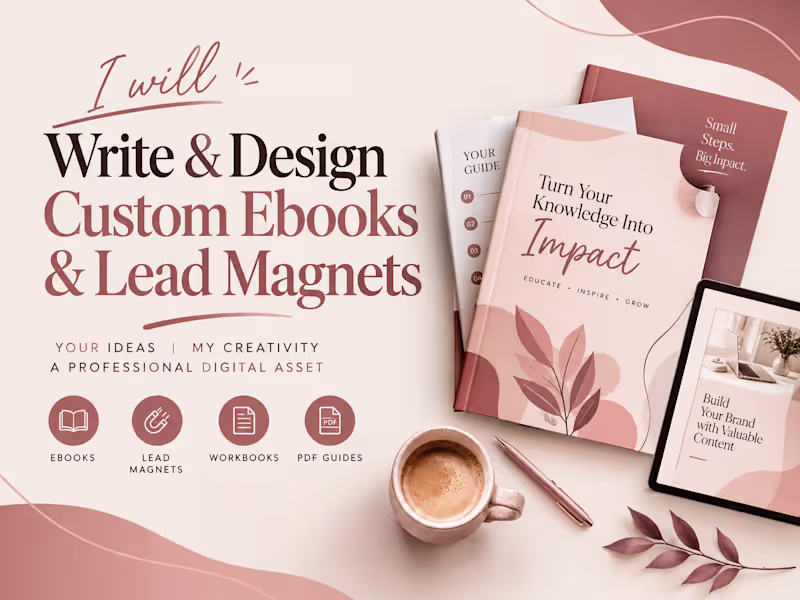 Cover image for I will write and design custom ebooks & lead magnets that stand 