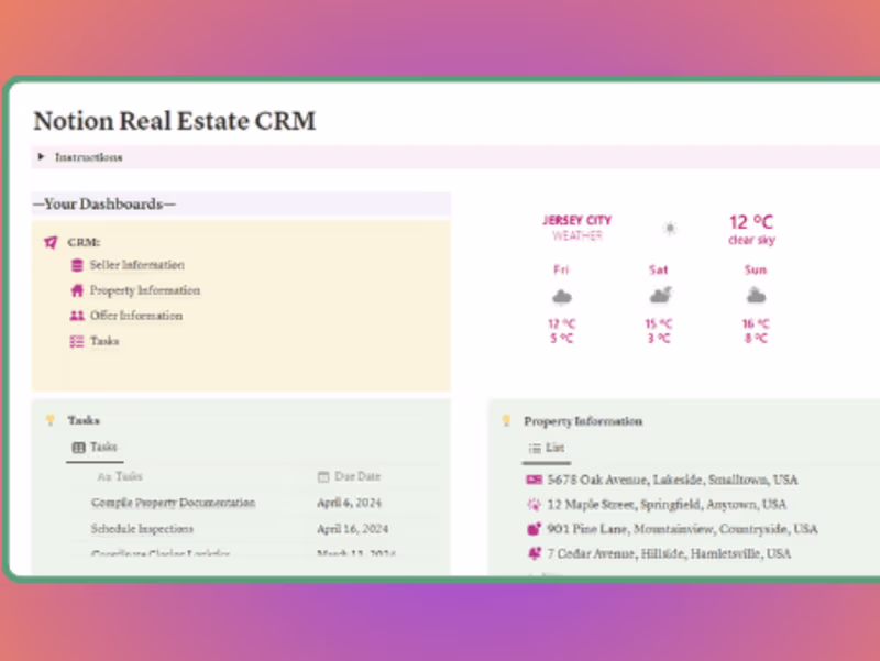 Cover image for Notion Real Estate CRM 🏠