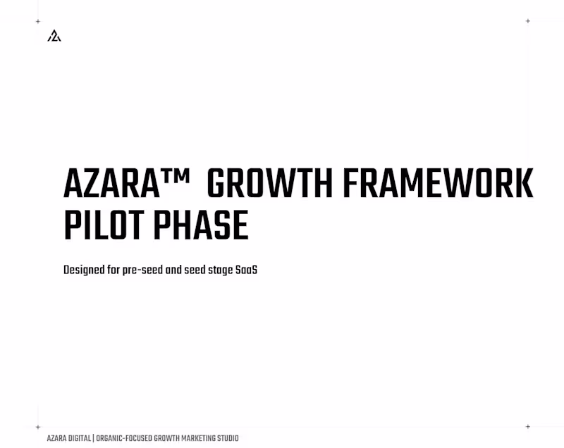 Cover image for Azara™  Growth Framework Pilot Phase
