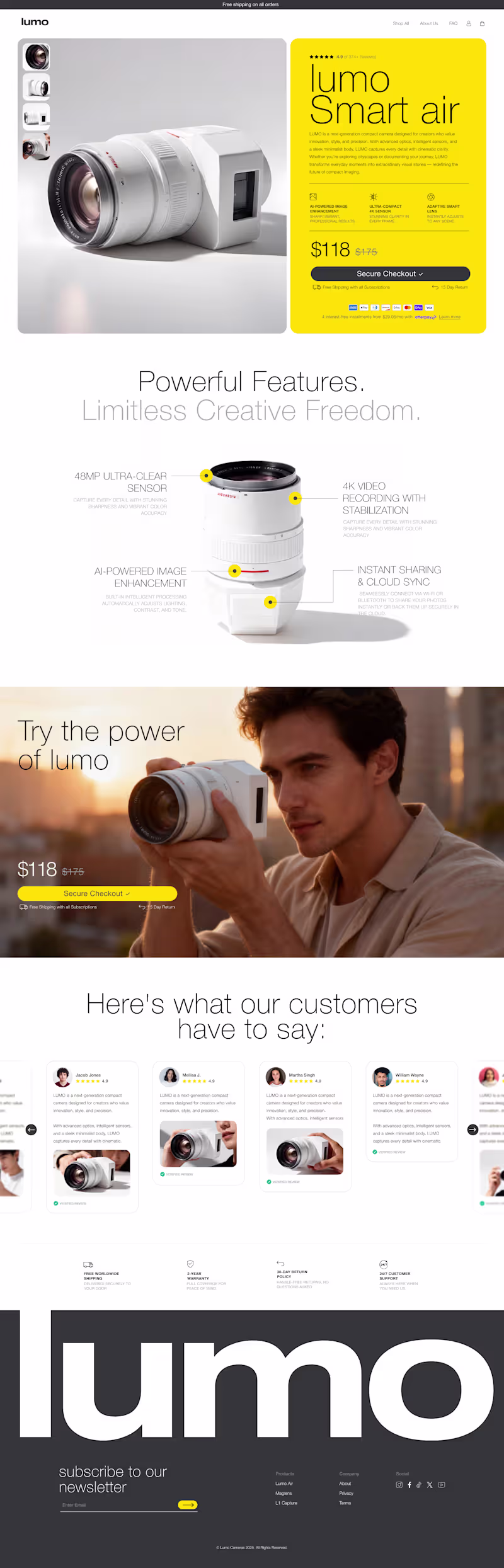 Cover image for Lumo Product Page Design