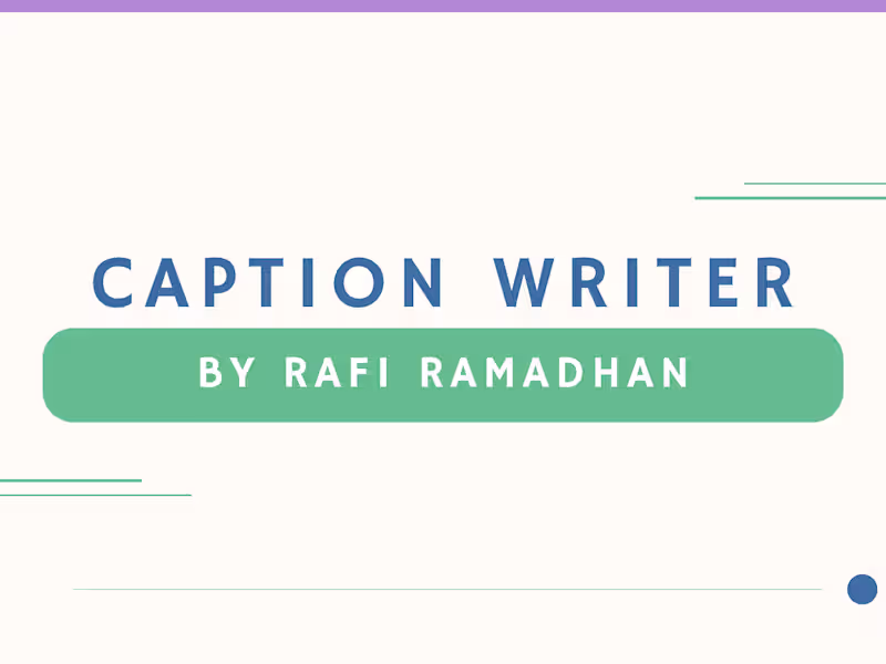Cover image for Caption Writing Services