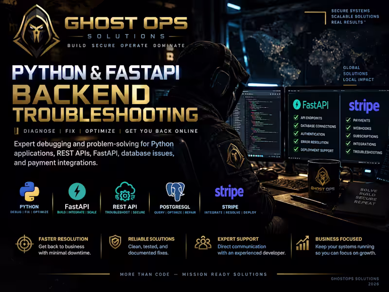 Cover image for Python & FastAPI Backend Troubleshooting