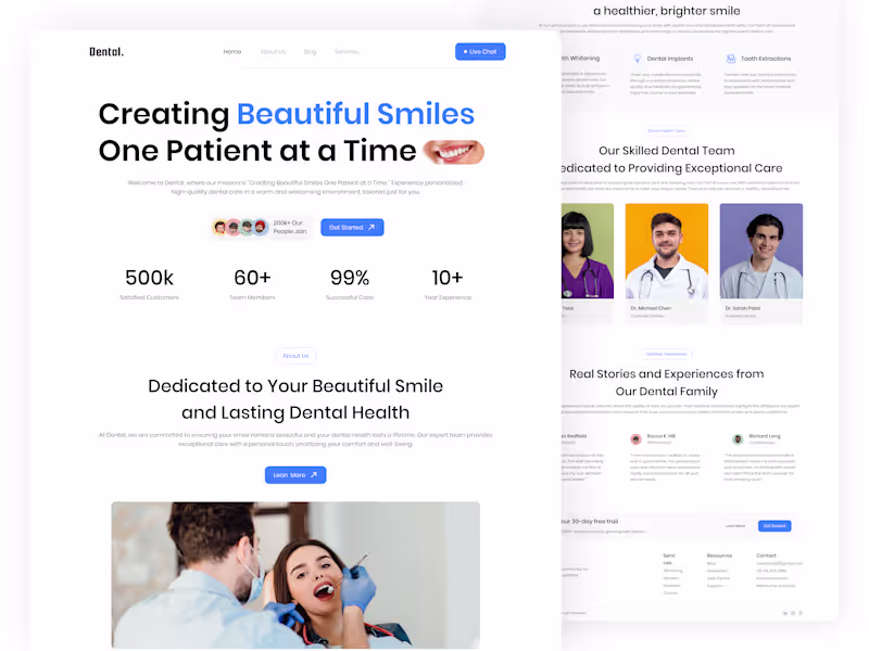 Cover image for A modern dental clinic landing