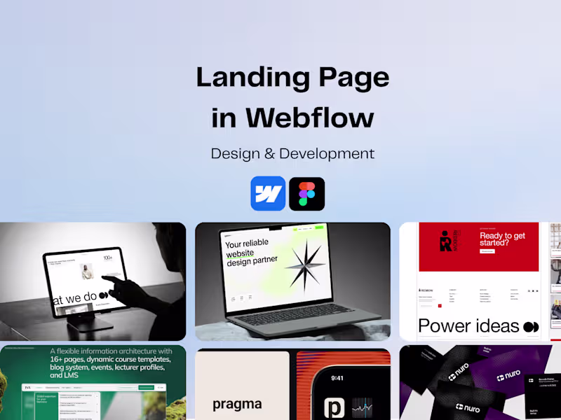 Cover image for Landing page in Webflow - Design and development