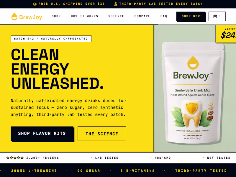 Cover image for BrewJoy — Brand Landing Page