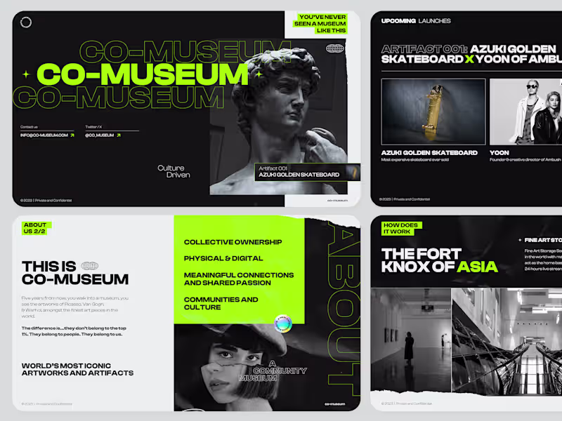 Cover image for Co-Museum Brand identity & Pitch Deck
