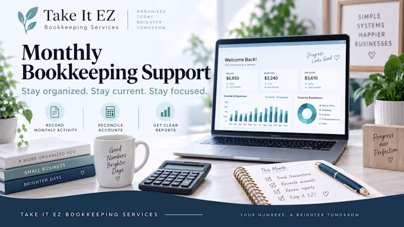 Cover image for Monthly Bookkeeping for Small Businesses