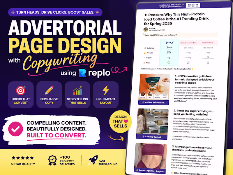 Cover image for Advertorial Page Design for High Converting Ads | Shopify +Replo