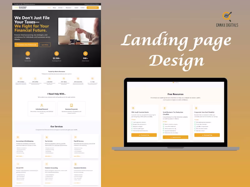 Cover image for Landing page design for Tax professionals