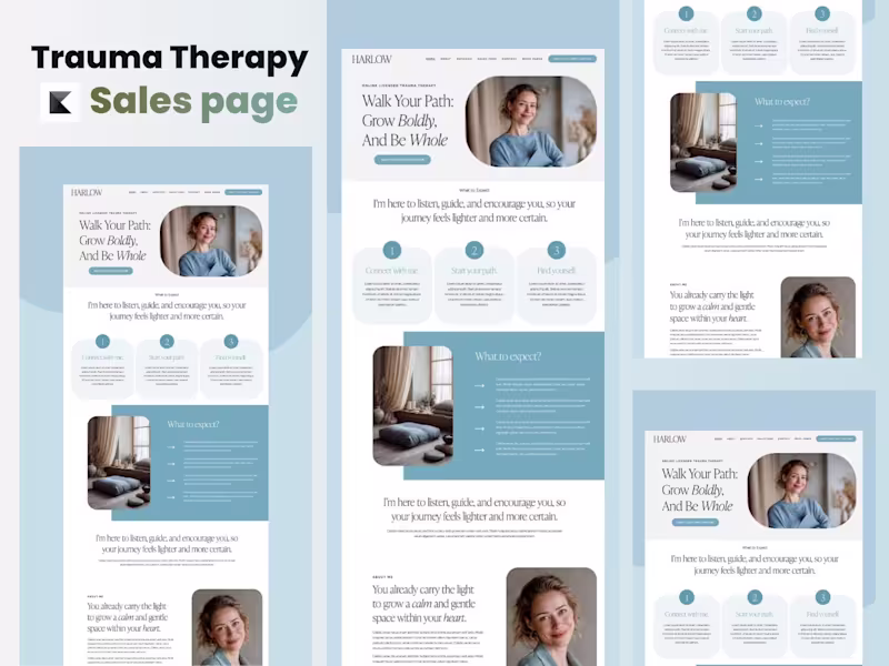 Cover image for Trauma Therapy Sales Page Design