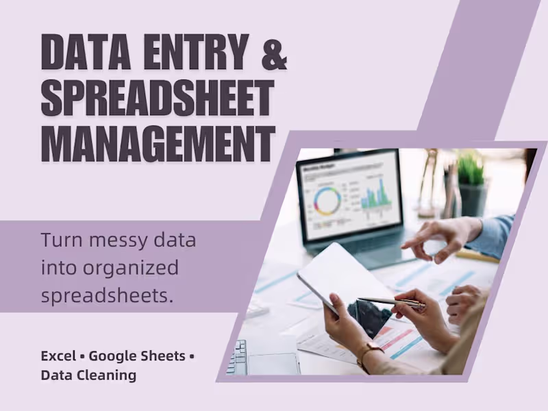 Cover image for Data Entry & Spreadsheet Management