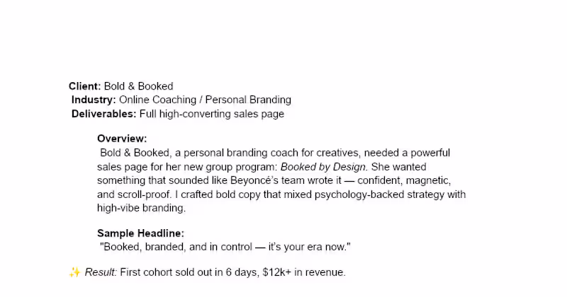 Cover image for High-Converting Sales Page for Booked by Design