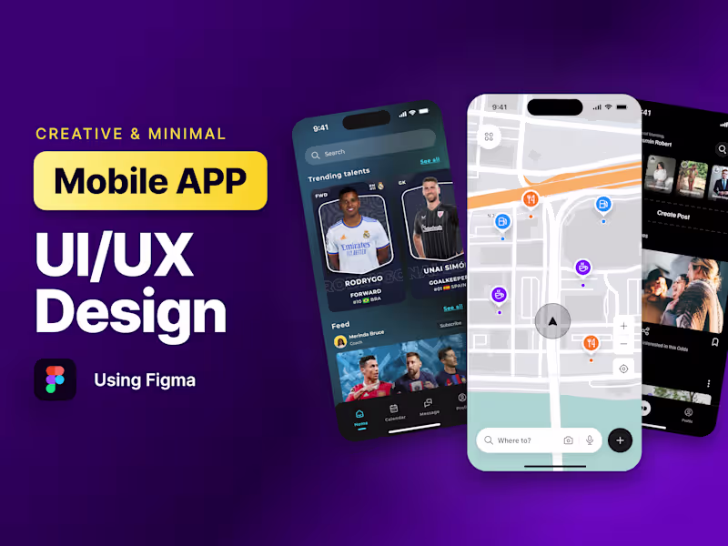 Cover image for I will design mobile app UI UX in Figma that matches your vision