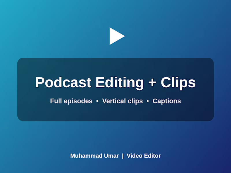 Cover image for Podcast Editing + Short Clips for Social Media