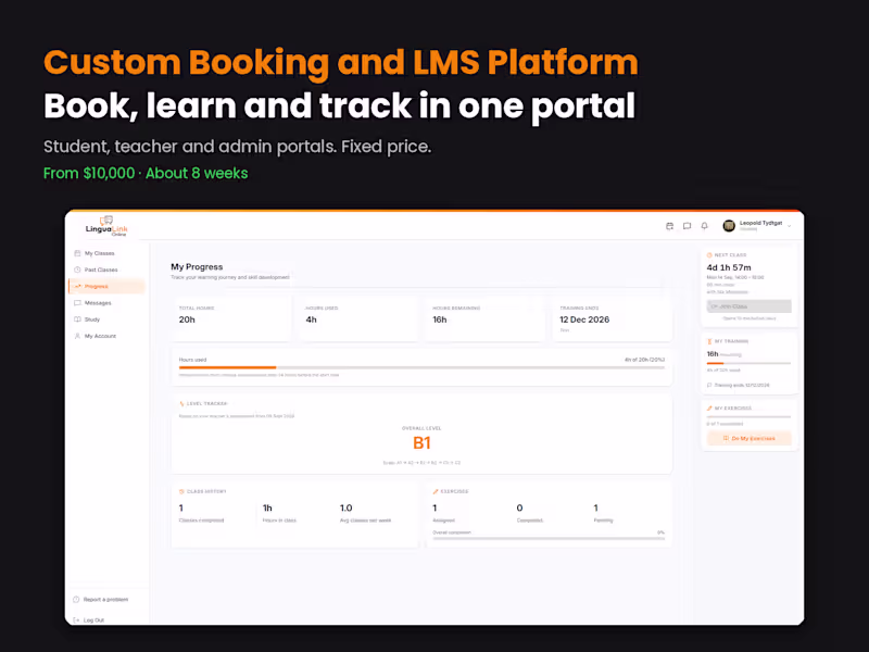 Cover image for Custom Booking and LMS Platform