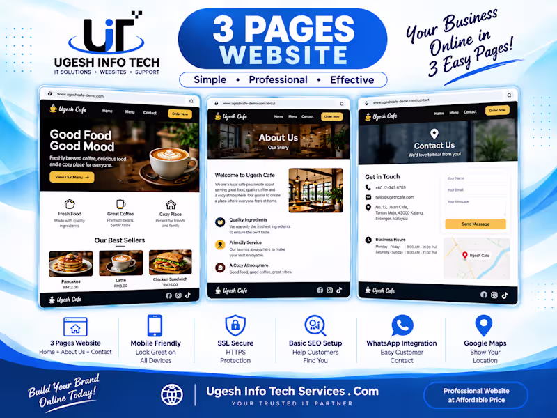 Cover image for Professional 3 Pages Website Design & Redesign.