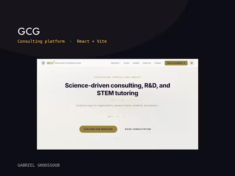 Cover image for GCG: science consulting platform