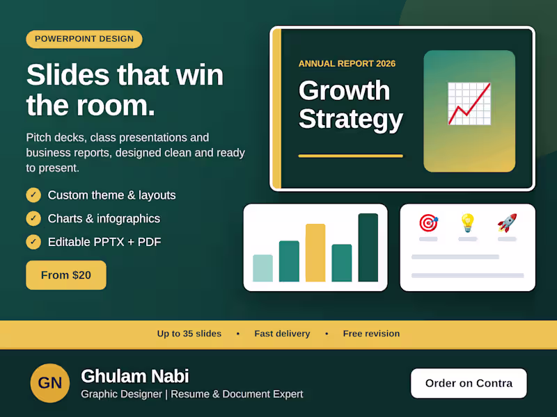Cover image for I will design a professional PowerPoint presentation