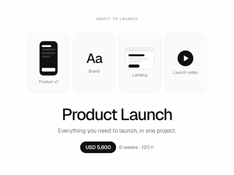 Cover image for Product Launch: v1, brand, landing and launch video