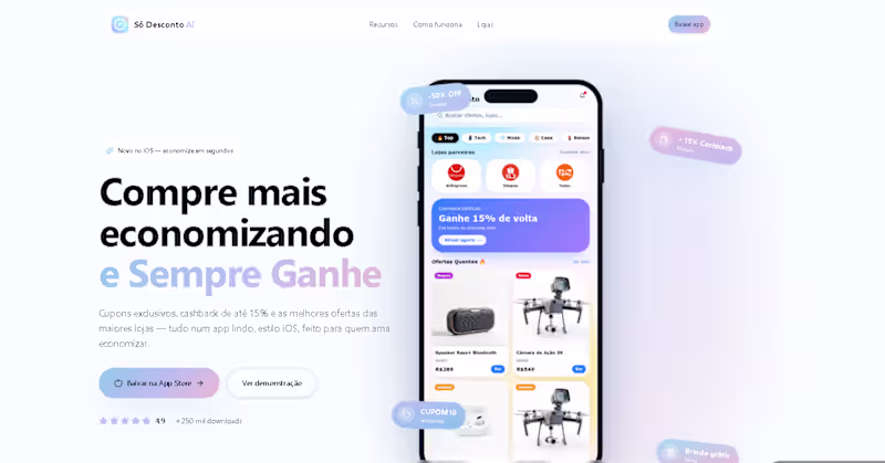 Cover image for Só Desconto AI - Encontre Descontos e Promos