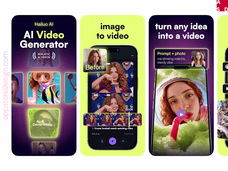 Cover image for Fresh work🍋‍🟩 App Store screenshots for Al Video Generator