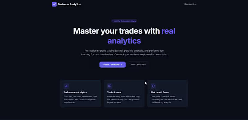 Cover image for Deriverse Analytics: Trading Tracker and