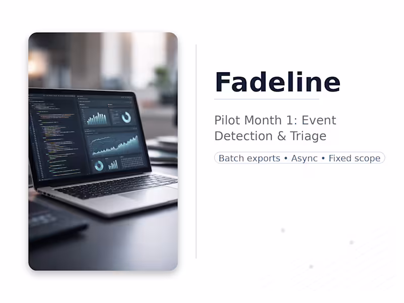 Cover image for Fadeline — Pilot Month 1 (Async, Batch Exports Only)