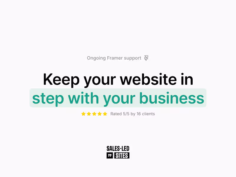 Cover image for Ongoing Framer Website Design & Development