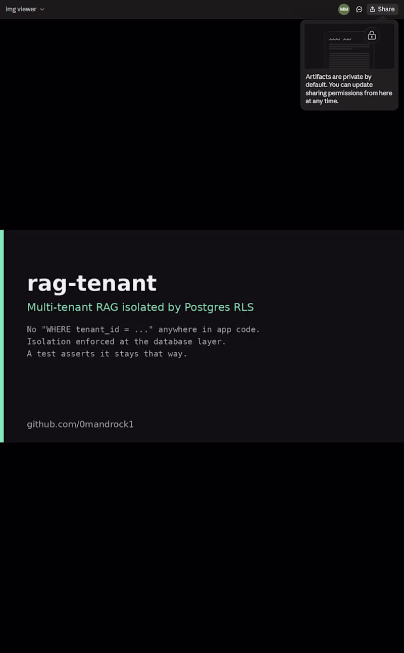Cover image for rag-tenant — multi-tenant RAG isolated