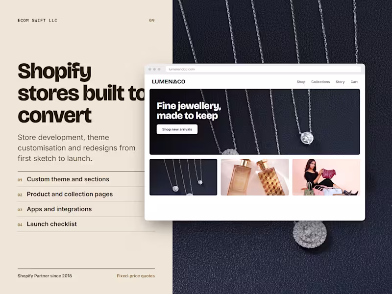 Cover image for Shopify theme customization, designing & custom development