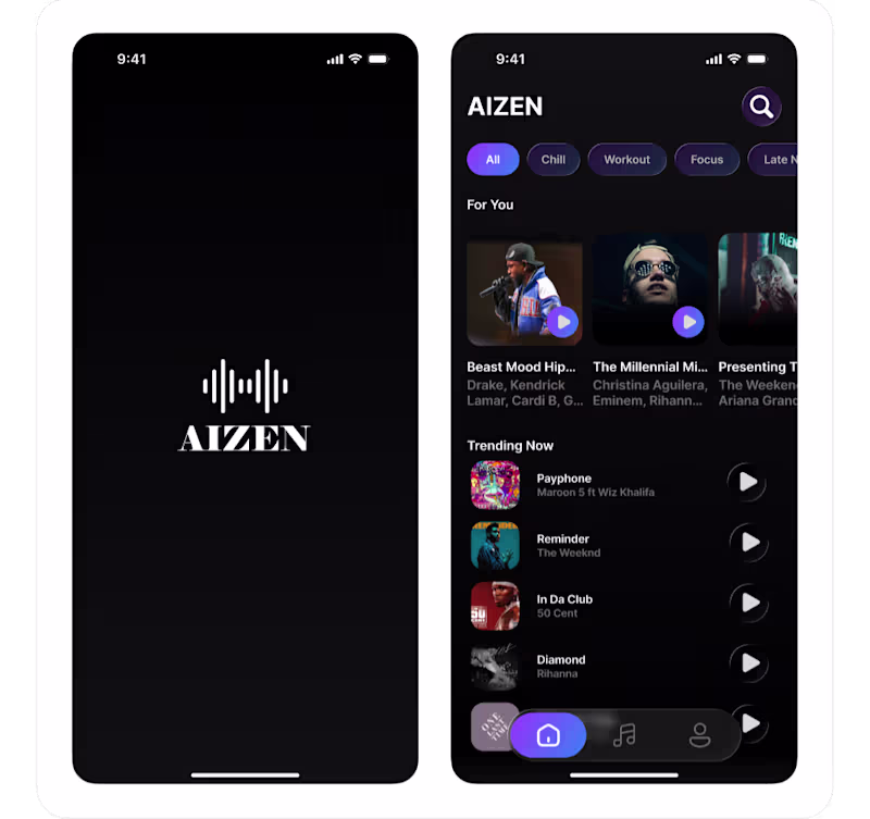 Cover image for A concept music streaming app