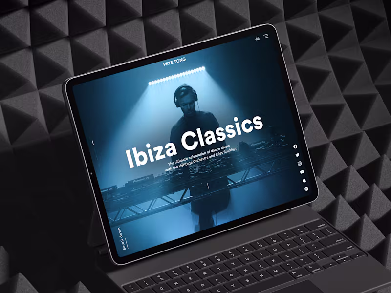 Cover image for Pete Tong | Website Design
