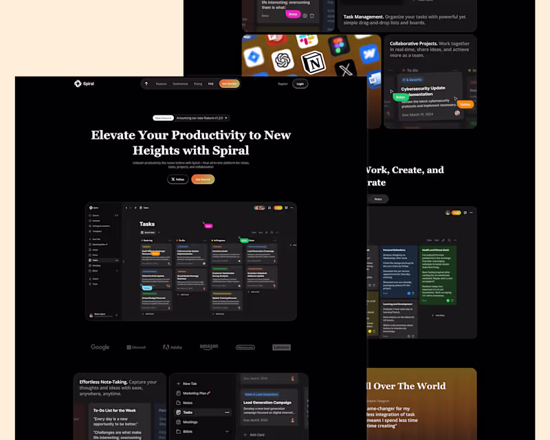 Cover image for SaaS landing page (Spiral)
