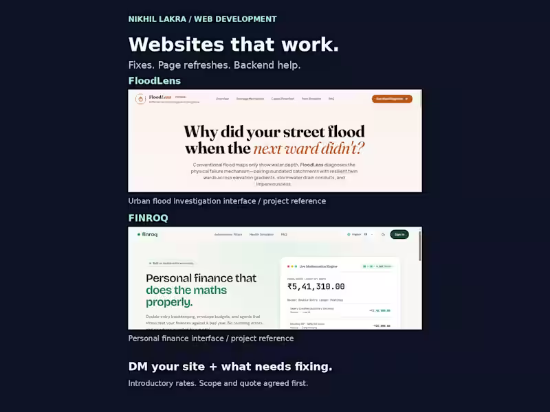 Cover image for Website fixes and one-page refresh