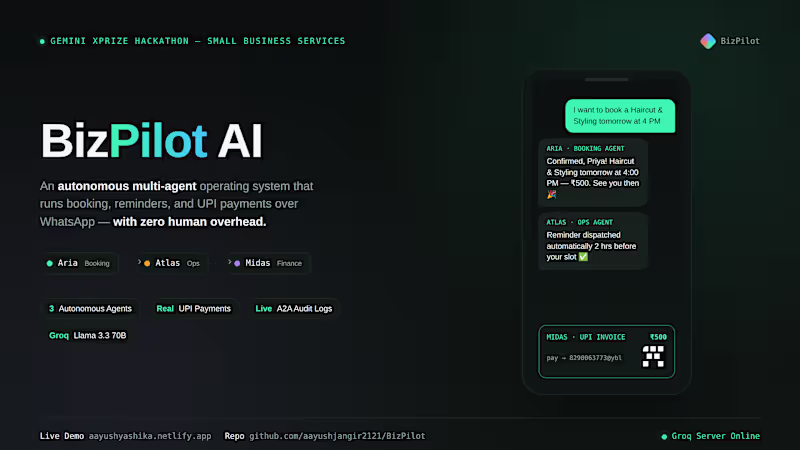 Cover image for BizPilot is an intelligent, AI-powered