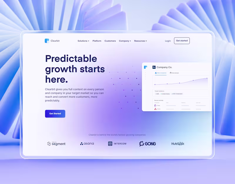 Cover image for Clearbit Website Design