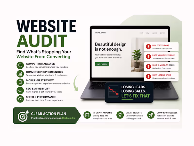 Cover image for Website Audit to Increase Sales & Conversions